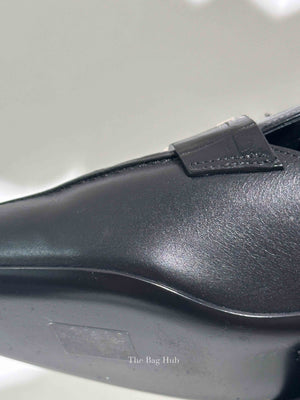 Hermes Black Croc Embossed Trocadero Mules Size 35
