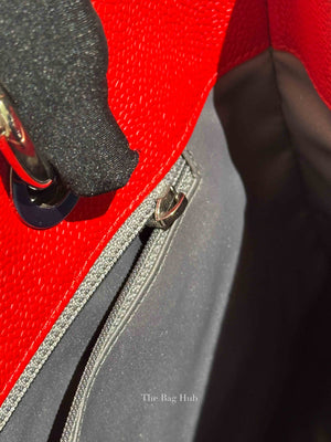 Chanel Red Quilted Caviar Leather Grand Shopping Tote Bag SHW