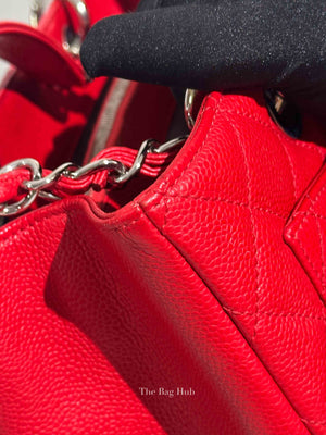 Chanel Red Quilted Caviar Leather Grand Shopping Tote Bag SHW