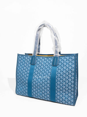 Goyard Ocean Blue Jacquard Villette MM Tote Bag