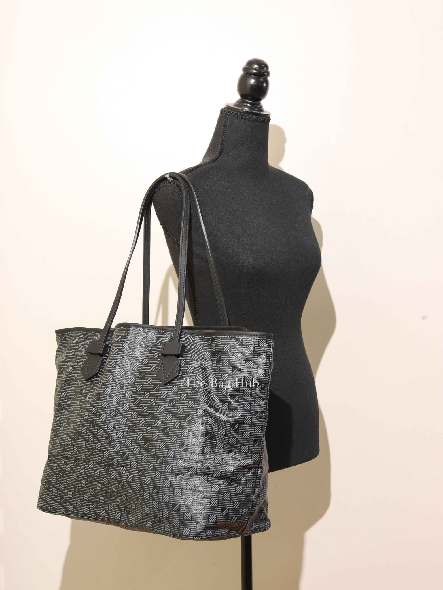 Moreau Black Canvas Saint Tropez GM Tote Bag