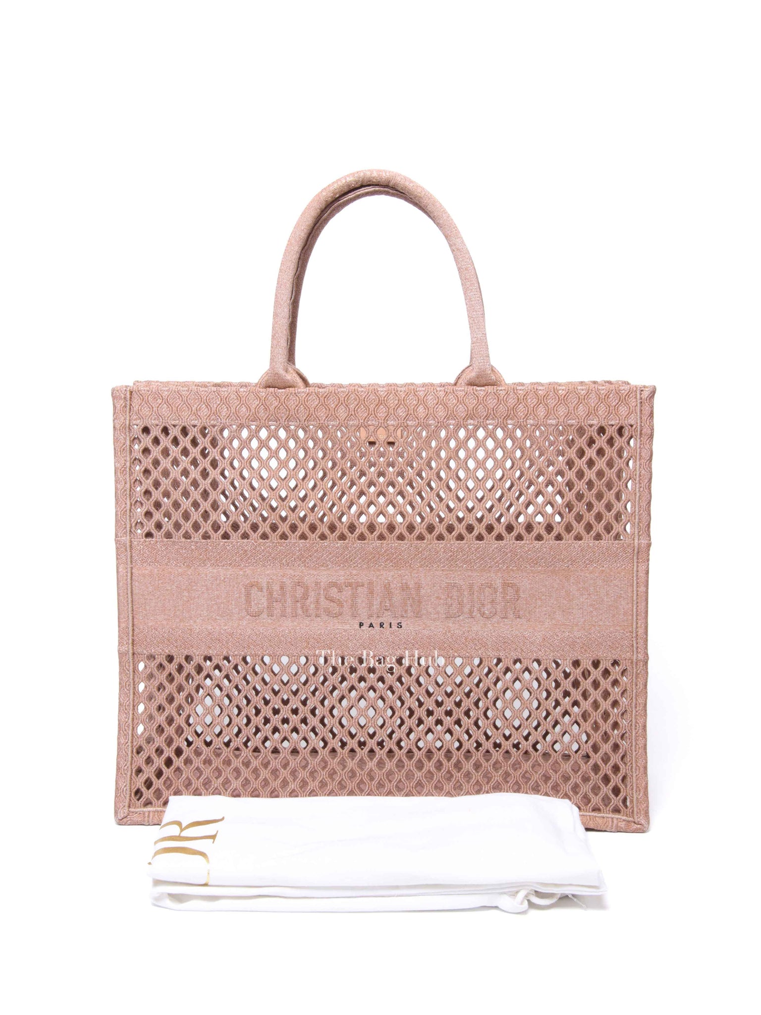 Dior Pink Mesh Embroidered Large Book Tote