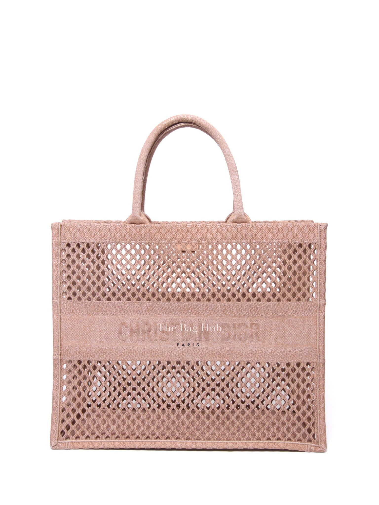 Dior Pink Mesh Embroidered Large Book Tote