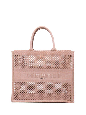 Dior Pink Mesh Embroidered Large Book Tote