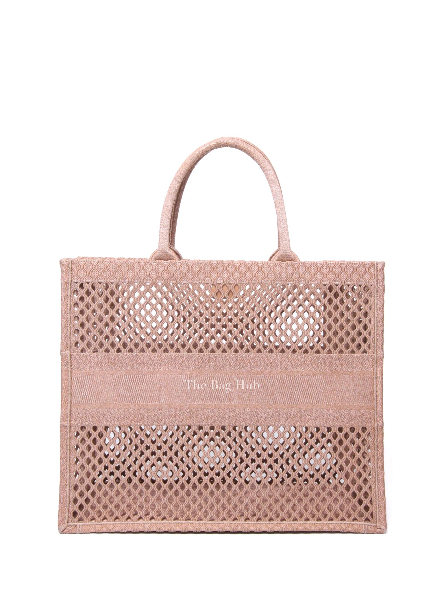 Dior Pink Mesh Embroidered Large Book Tote