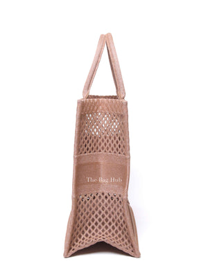 Dior Pink Mesh Embroidered Large Book Tote