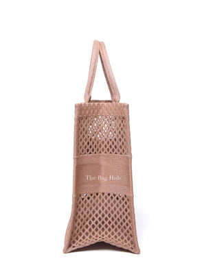Dior Pink Mesh Embroidered Large Book Tote