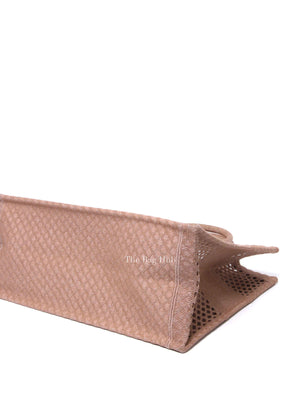 Dior Pink Mesh Embroidered Large Book Tote