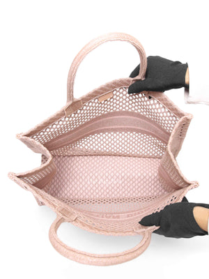 Dior Pink Mesh Embroidered Large Book Tote