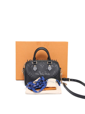 Louis Vuitton Black Monogram Empreinte Leather Speedy Bandouliere 20 Bag