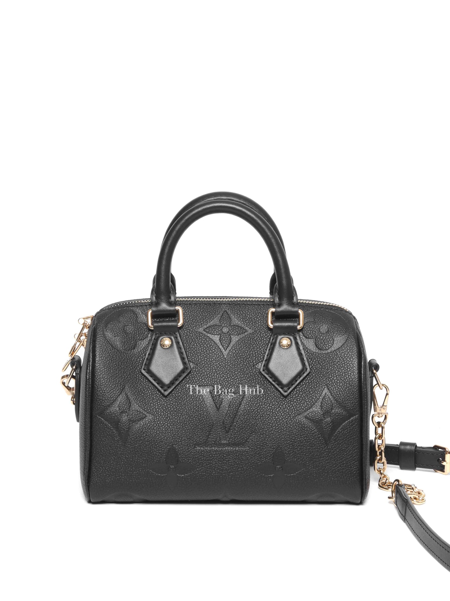 Louis Vuitton Black Monogram Empreinte Leather Speedy Bandouliere 20 Bag
