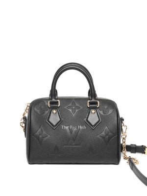 Louis Vuitton Black Monogram Empreinte Leather Speedy Bandouliere 20 Bag