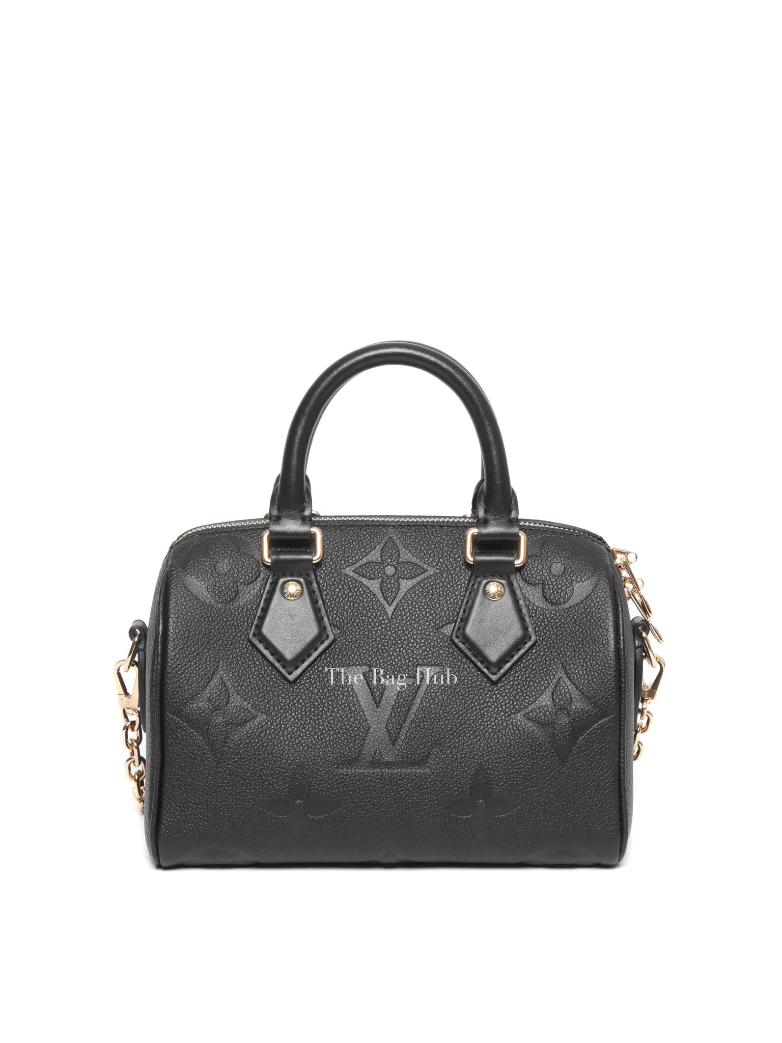 Louis Vuitton Black Monogram Empreinte Leather Speedy Bandouliere 20 Bag