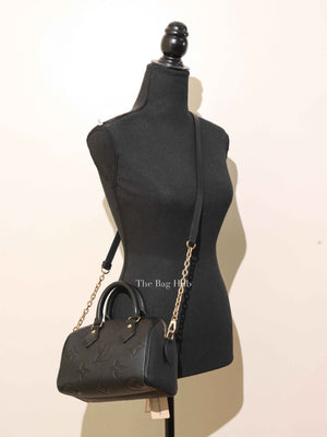 Louis Vuitton Black Monogram Empreinte Leather Speedy Bandouliere 20 Bag
