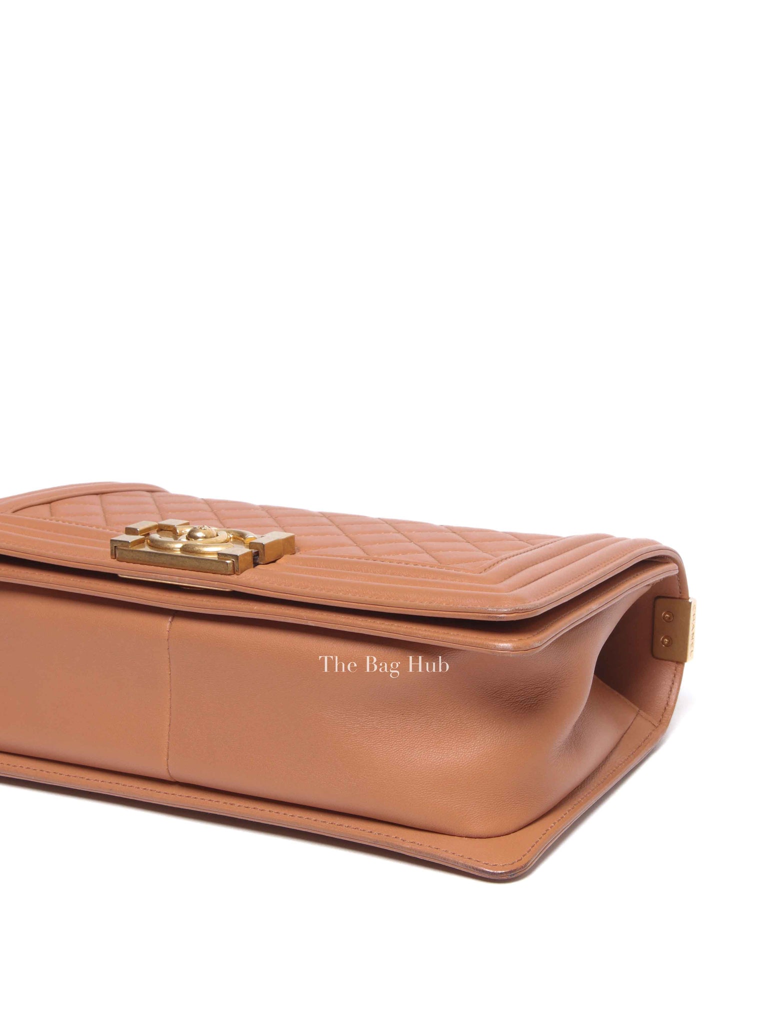 Chanel Camel Quilted Lambskin Old Medium Le Boy GHW