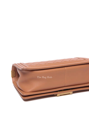 Chanel Camel Quilted Lambskin Old Medium Le Boy GHW