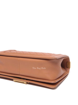 Chanel Camel Quilted Lambskin Old Medium Le Boy GHW