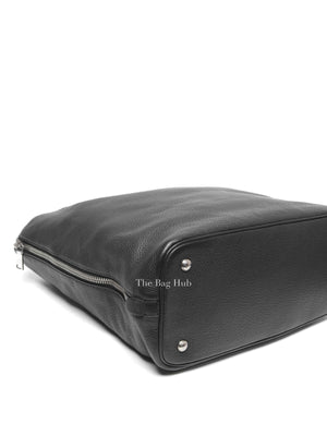 Prada Black Vitello Daino Leather Side Zip Shopping Tote BAG BN2419