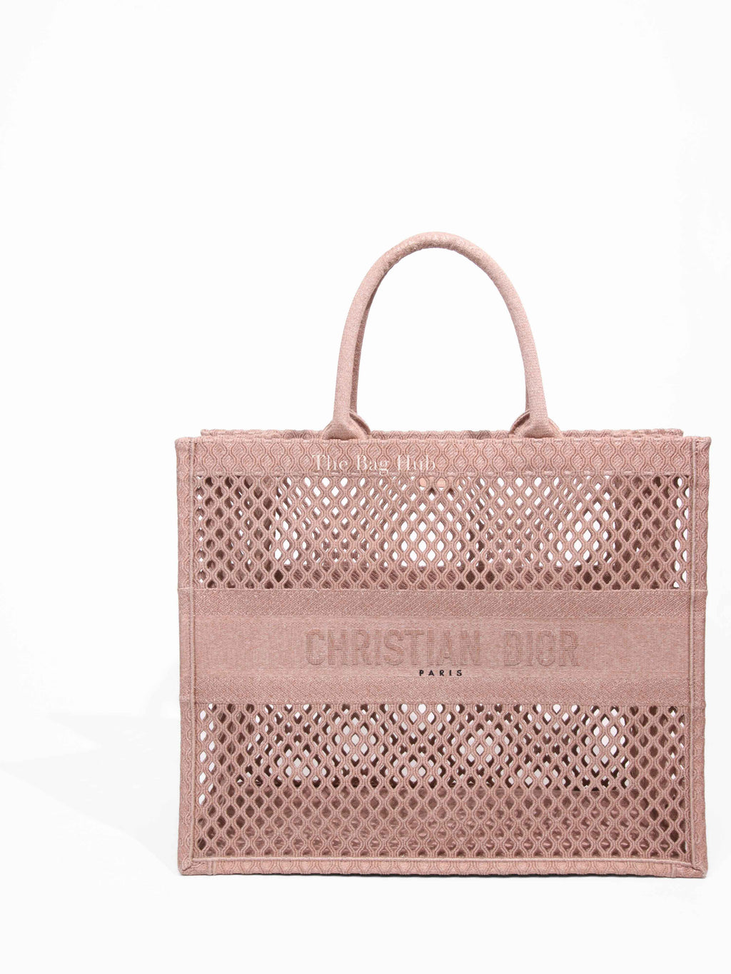 Dior Pink Mesh Embroidered Large Book Tote