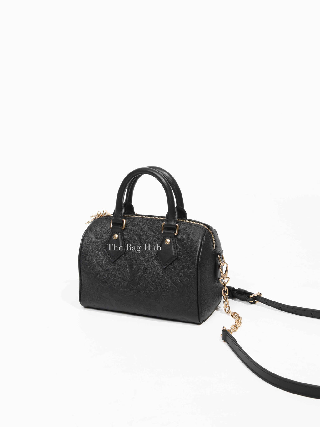 Louis Vuitton Black Monogram Empreinte Leather Speedy Bandouliere 20 Bag