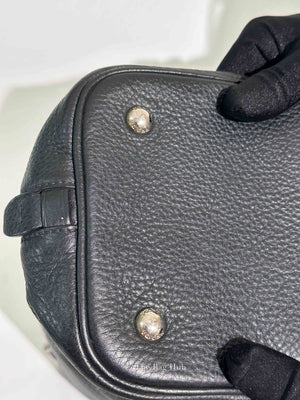 Prada Black Vitello Daino Leather Side Zip Shopping Tote BAG BN2419