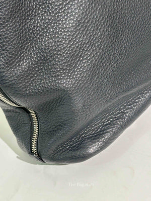 Prada Black Vitello Daino Leather Side Zip Shopping Tote BAG BN2419
