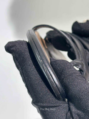 Hermes Black Leather Transat Sandals Size 36