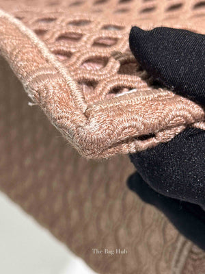 Dior Pink Mesh Embroidered Large Book Tote