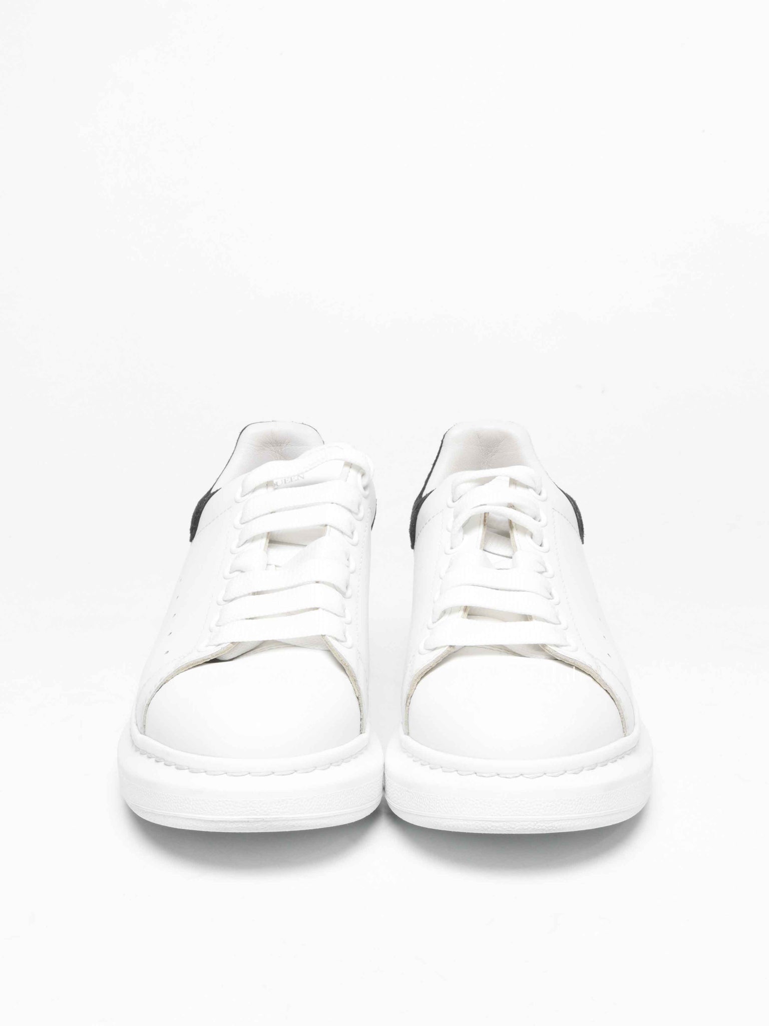 Alexander McQueen White/Black Croc Suede/Leather Oversized Sneakers Size 39.5 D