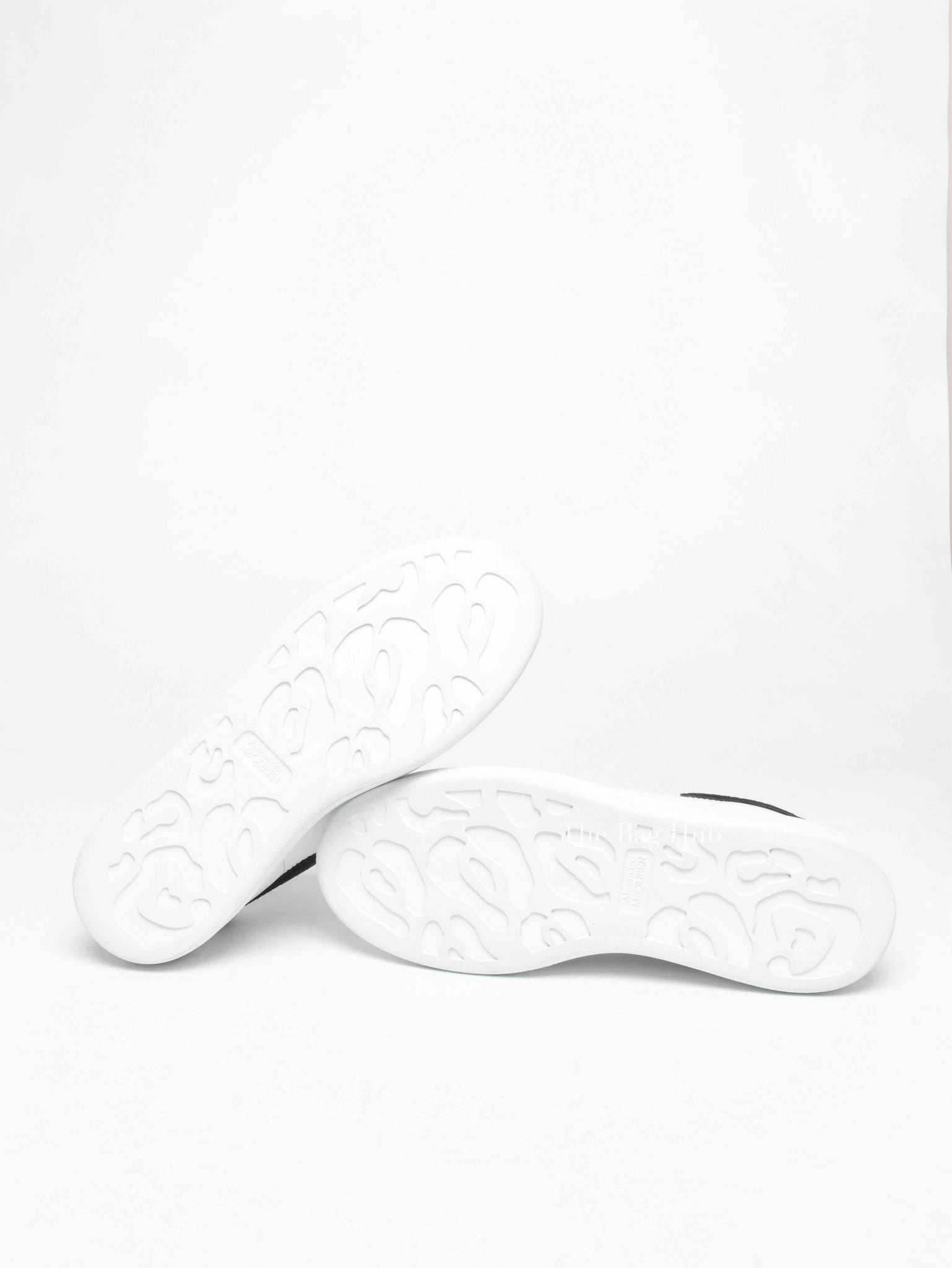 Alexander McQueen White/Black Croc Suede/Leather Oversized Sneakers Size 39.5 D