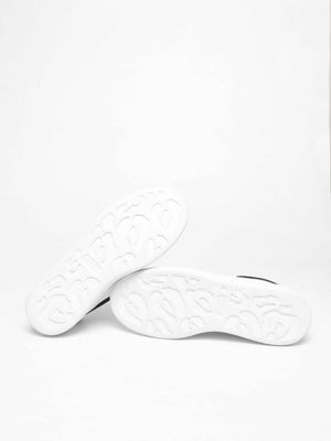 Alexander McQueen White/Black Croc Suede/Leather Oversized Sneakers Size 39.5 D
