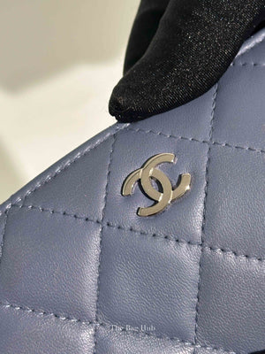 Chanel Blue Quilted Lambskin Yen Long Wallet