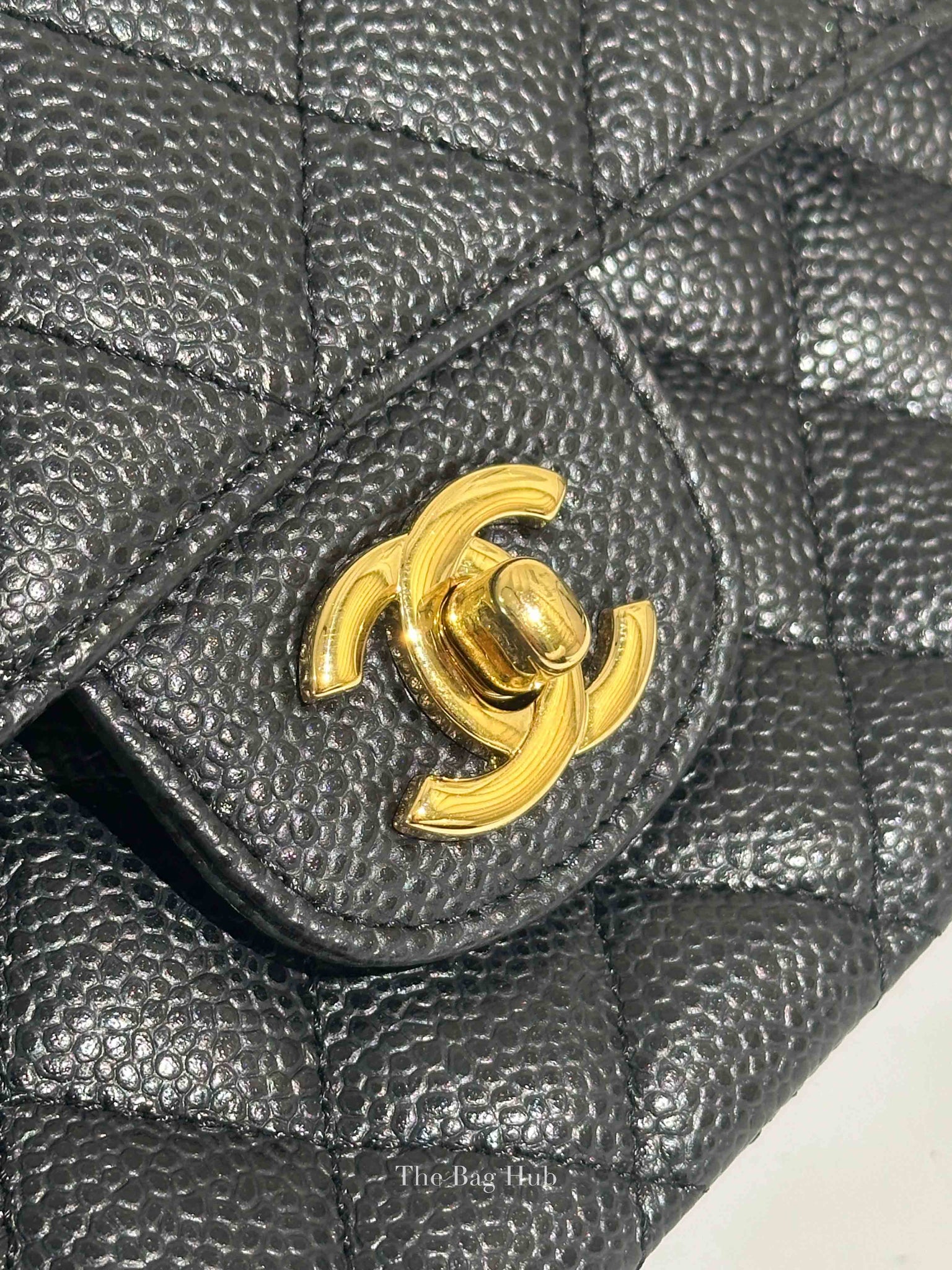 Chanel Black Quilted Caviar Classic Medium Double Flap Bag GHW