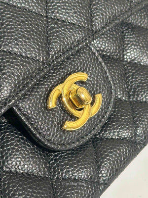 Chanel Black Quilted Caviar Classic Medium Double Flap Bag GHW