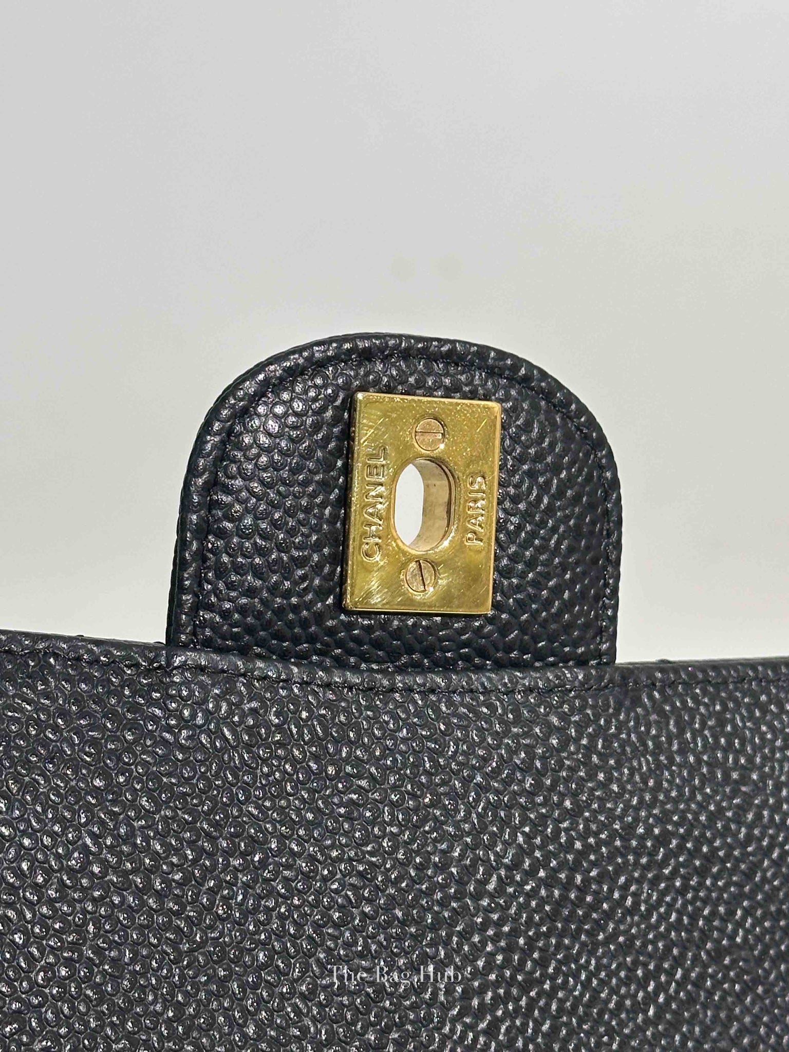 Chanel Black Quilted Caviar Classic Medium Double Flap Bag GHW