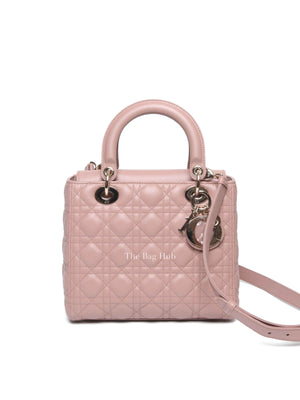 Dior Blush Pink Quilted Leather Cannage Lady Dior Medium Bag