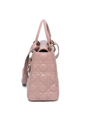 Dior Blush Pink Quilted Leather Cannage Lady Dior Medium Bag