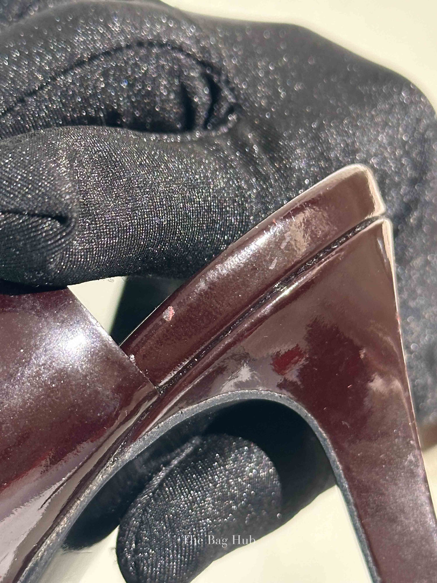 Saint Laurent Plum Patent Leather Bianca Platform Sandals Size 37