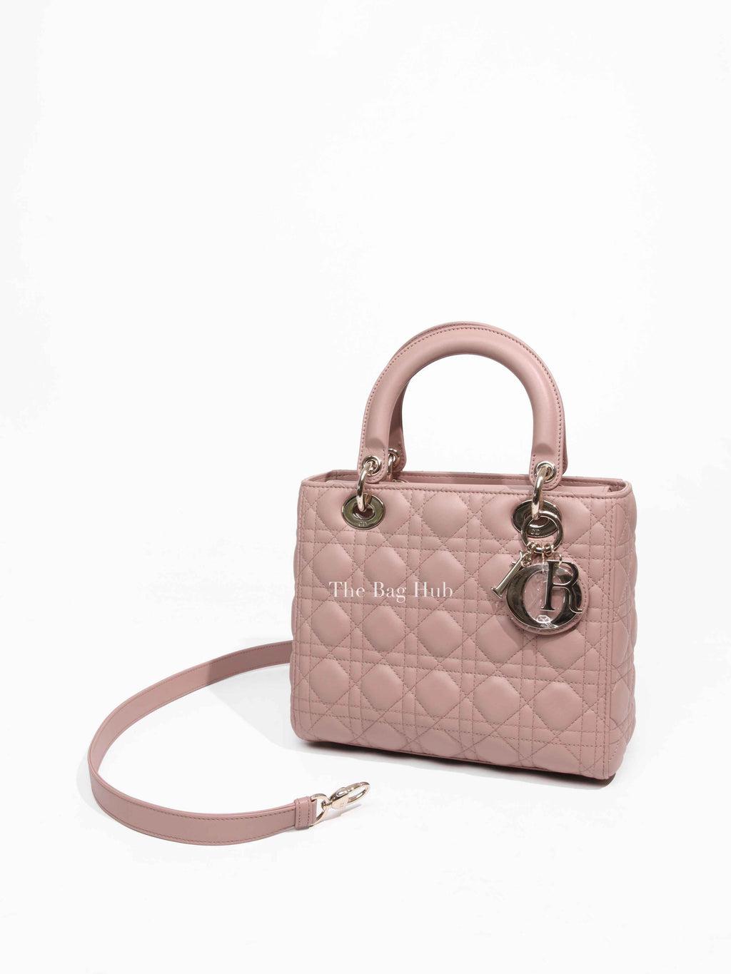 Dior Blush Pink Quilted Leather Cannage Lady Dior Medium Bag