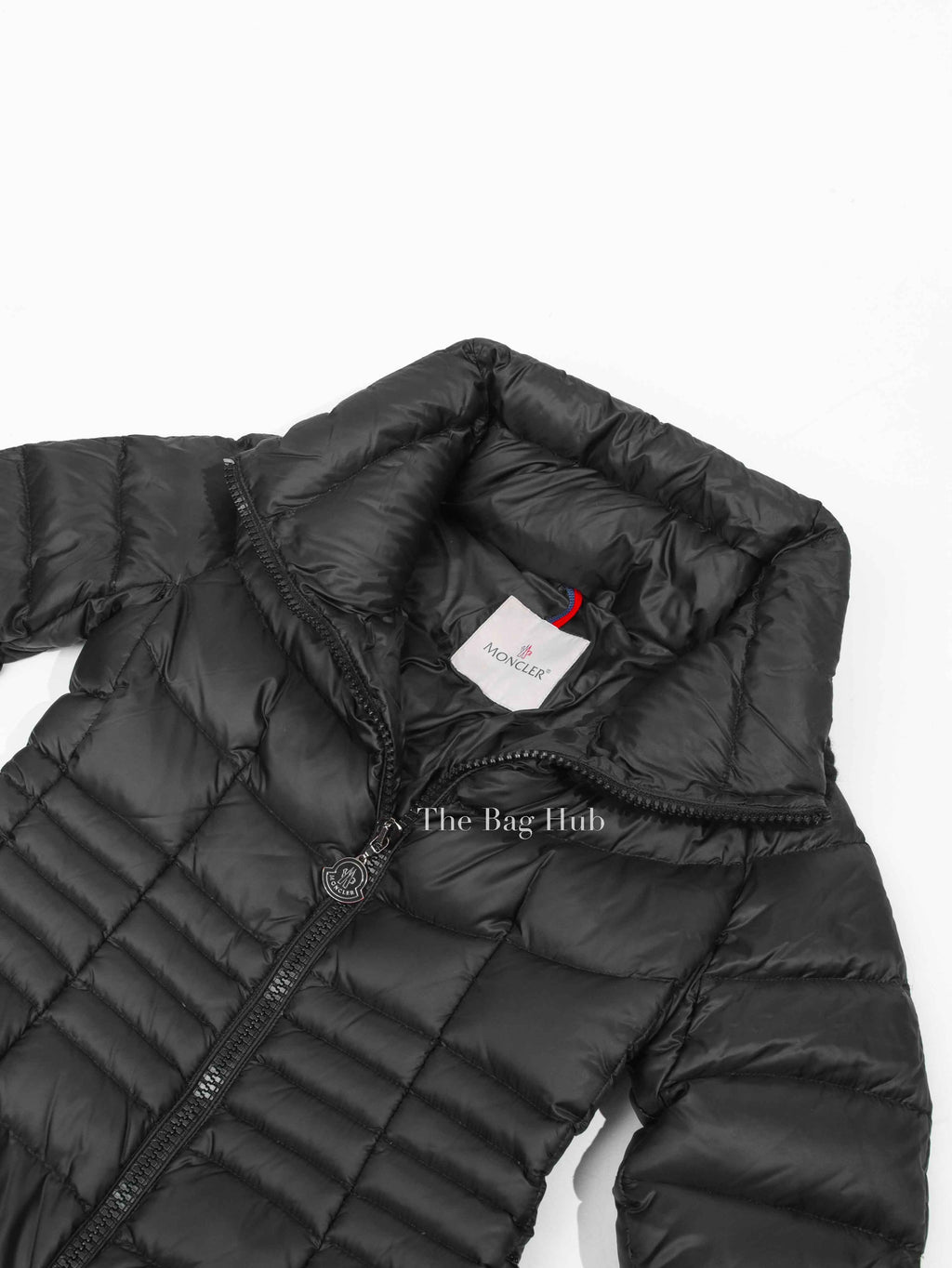 Moncler Black Down Peliade Knit Collar Puffer Jacket Size Small
