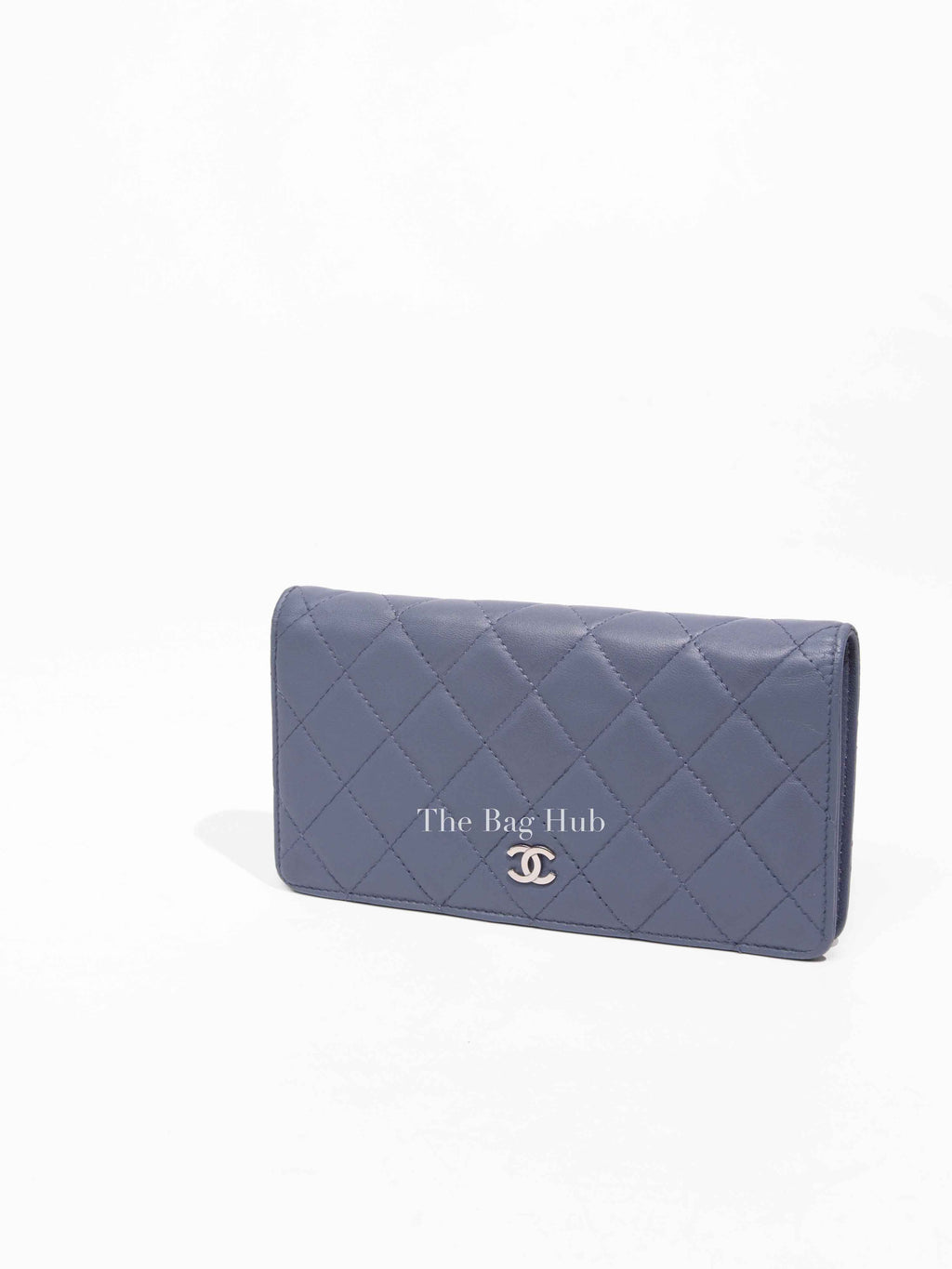 Chanel Blue Quilted Lambskin Yen Long Wallet