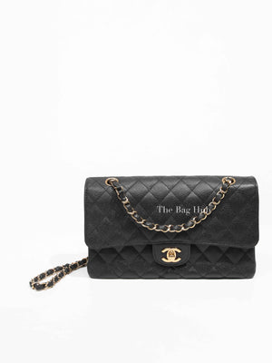 Chanel Black Quilted Caviar Classic Medium Double Flap Bag GHW
