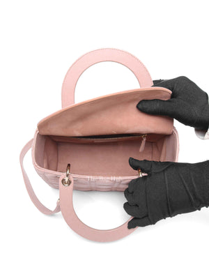 Dior Blush Pink Quilted Leather Cannage Lady Dior Medium Bag