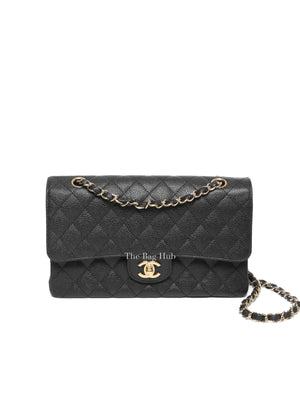 Chanel Black Quilted Caviar Classic Medium Double Flap Bag GHW