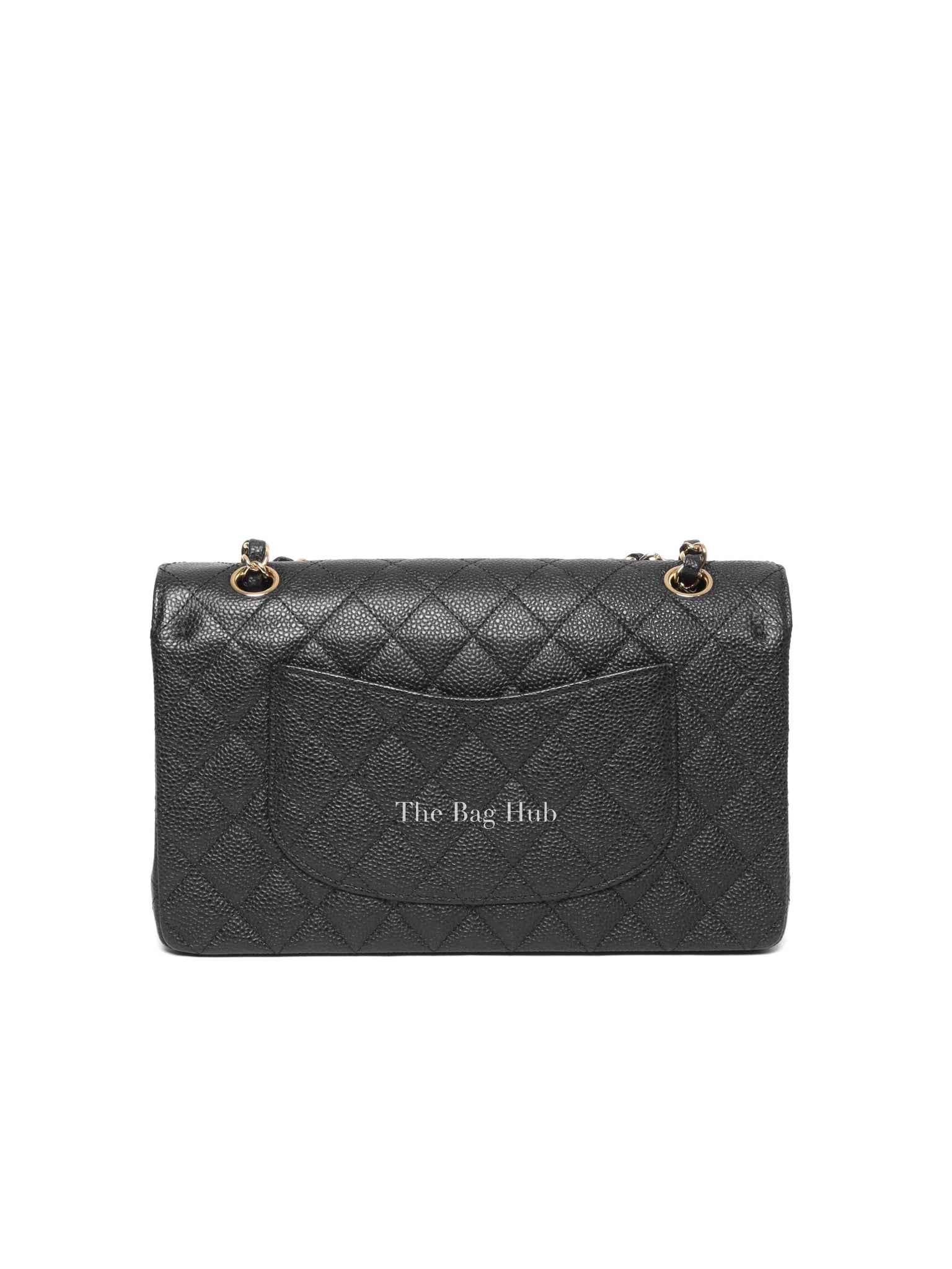 Chanel Black Quilted Caviar Classic Medium Double Flap Bag GHW