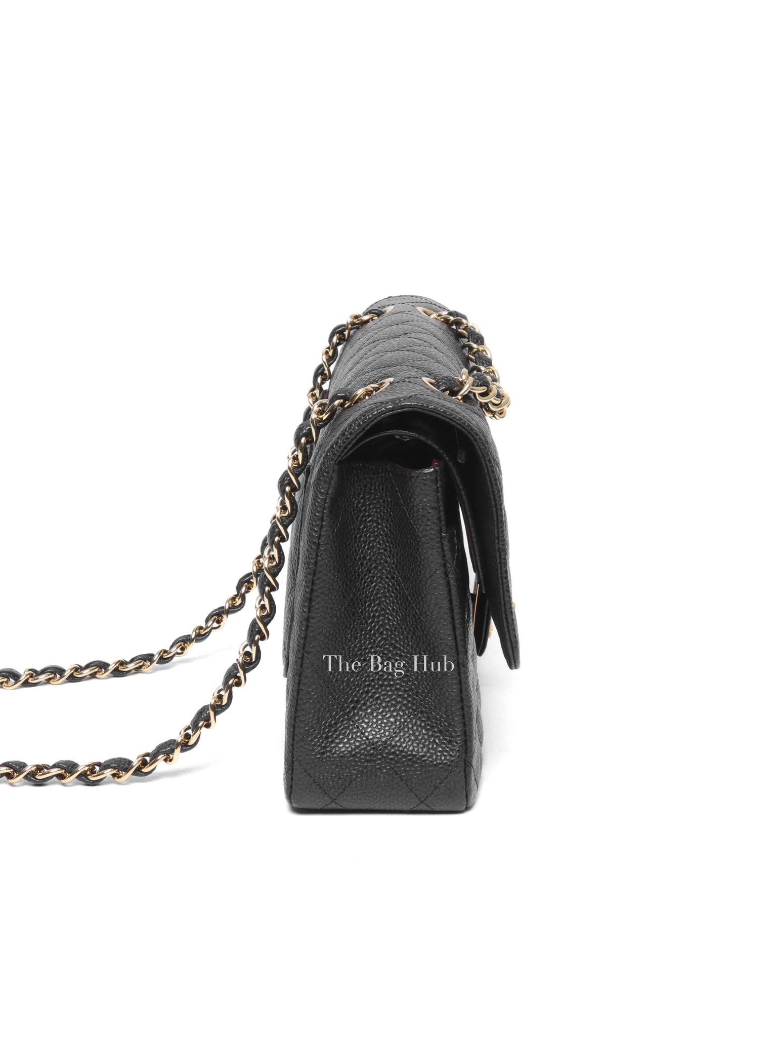 Chanel Black Quilted Caviar Classic Medium Double Flap Bag GHW