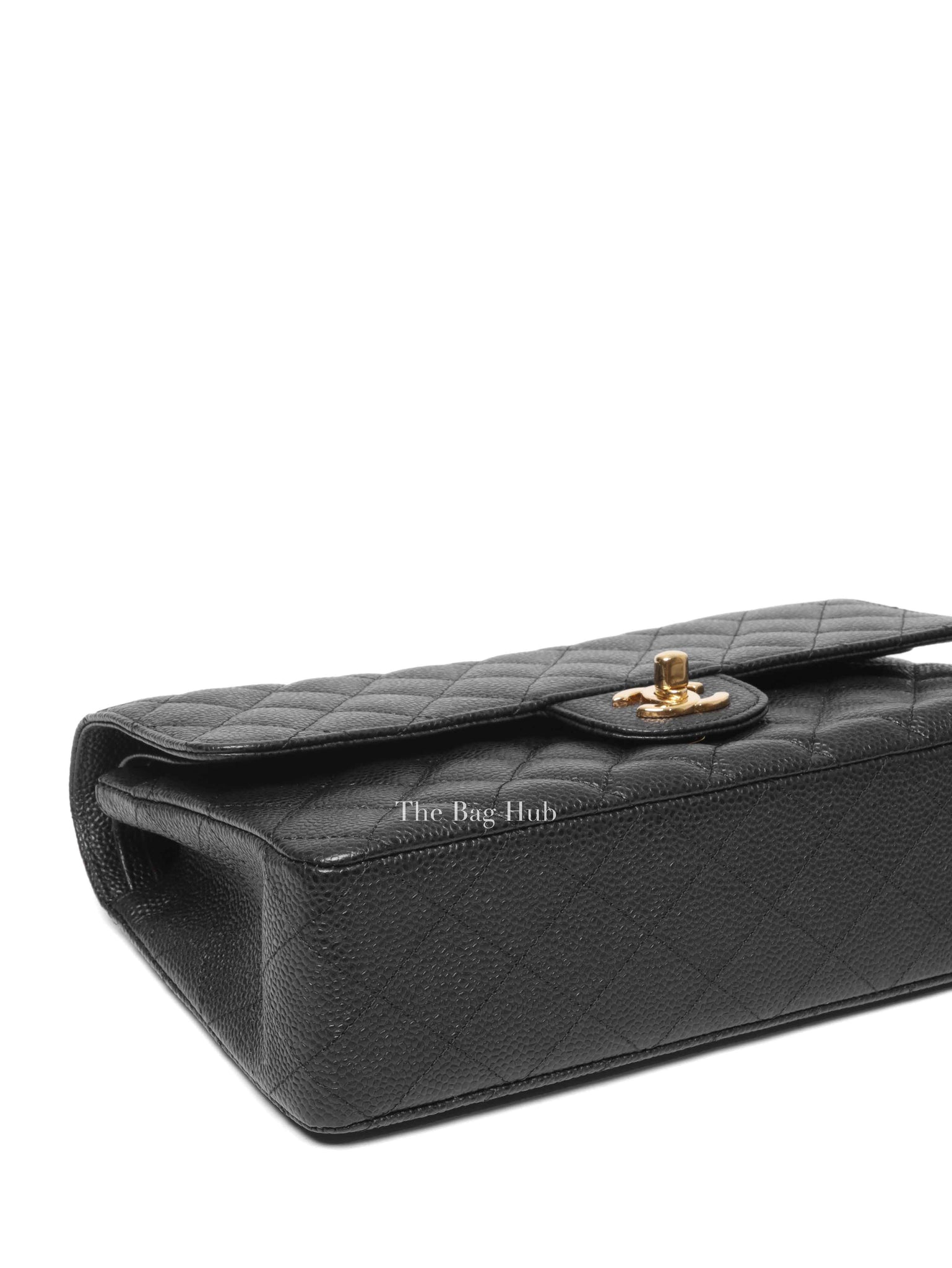 Chanel Black Quilted Caviar Classic Medium Double Flap Bag GHW