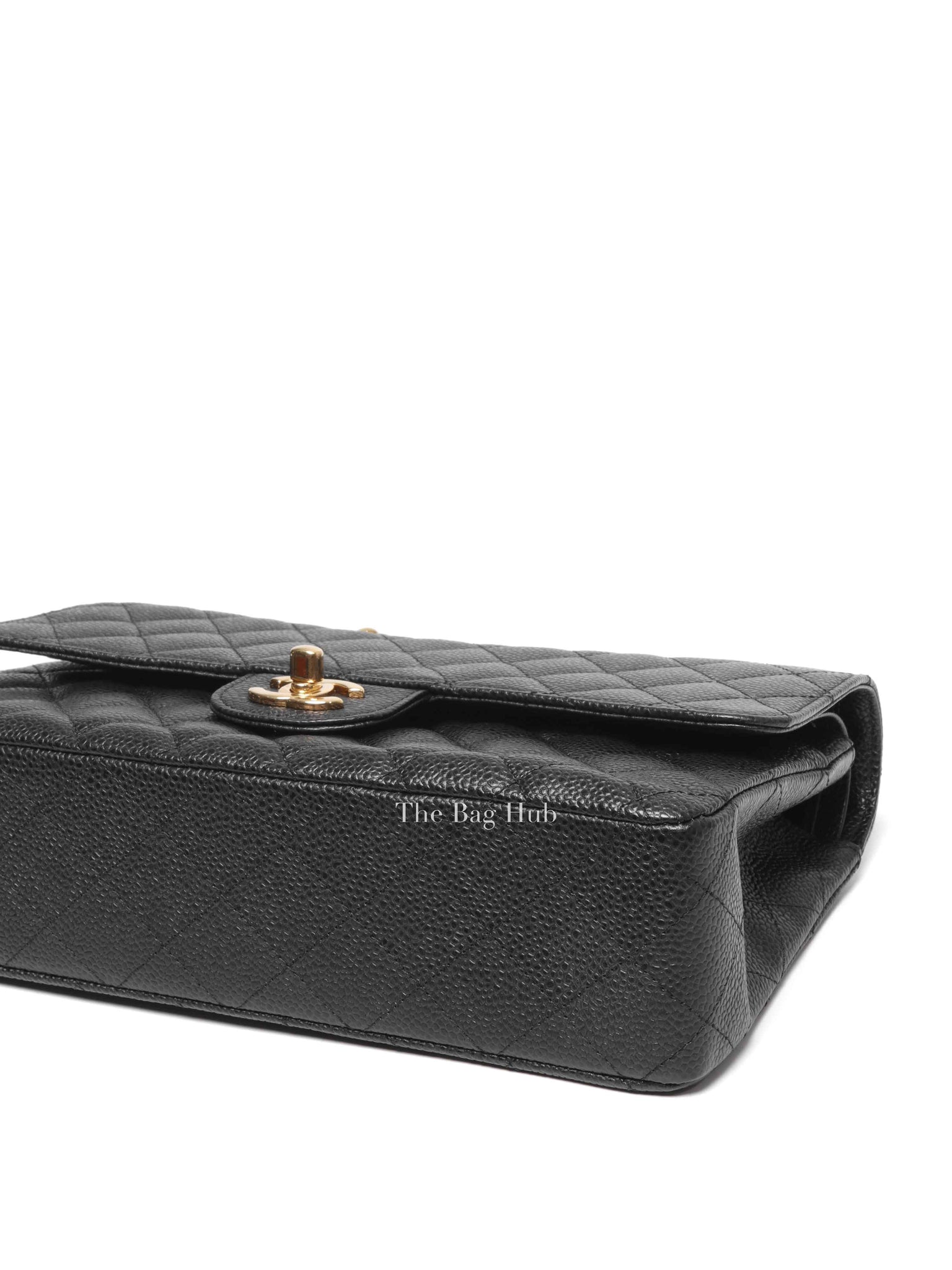 Chanel Black Quilted Caviar Classic Medium Double Flap Bag GHW