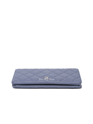 Chanel Blue Quilted Lambskin Yen Long Wallet
