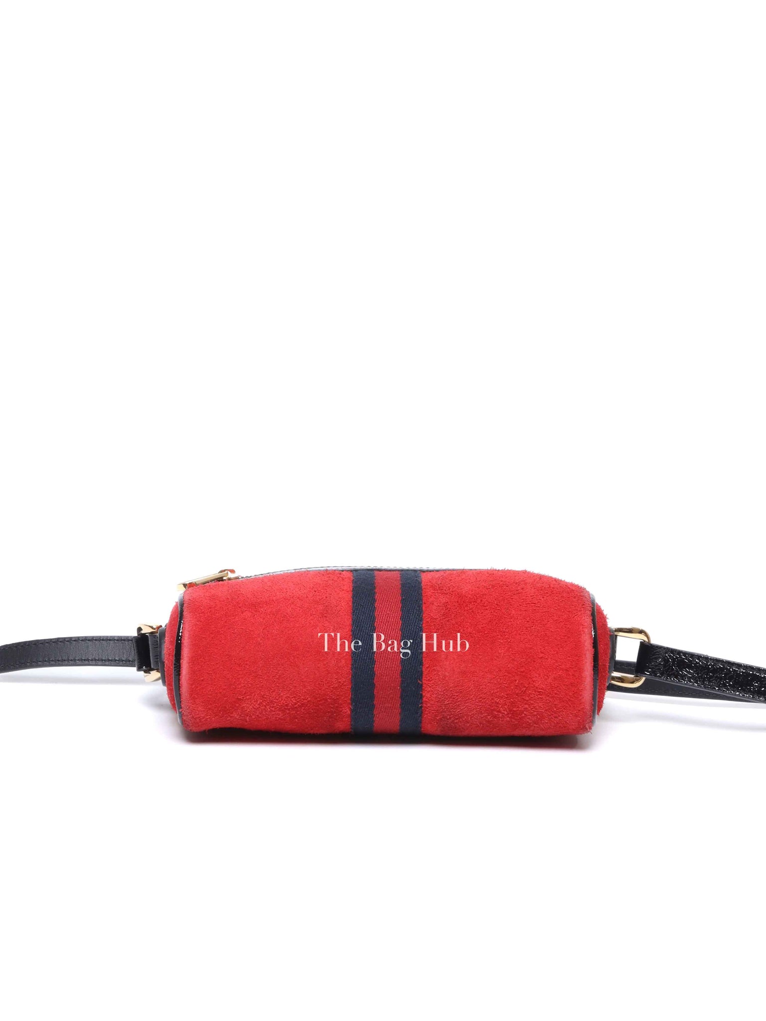 Gucci Red Suede Patent Web Mini Ophidia Shoulder Bag